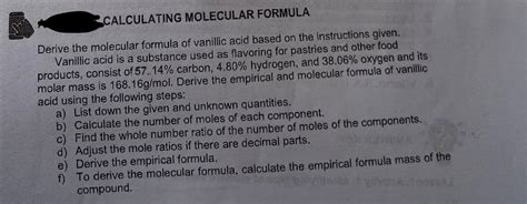 Answered Derive The Molecular Formula Of Bartleby