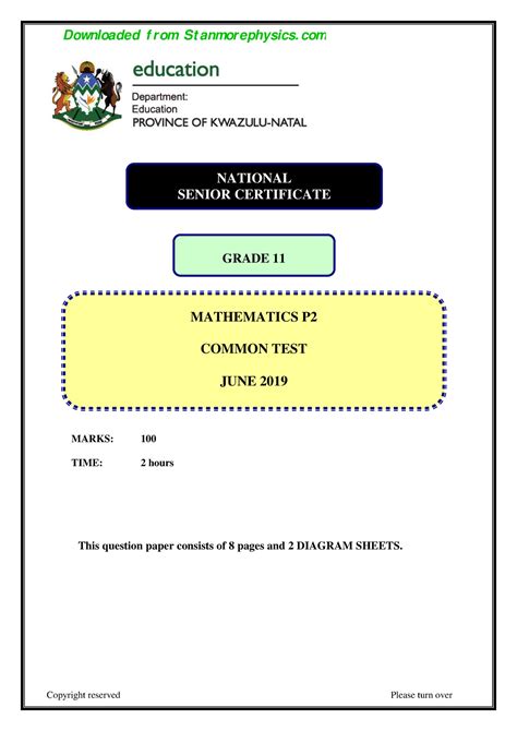 June P2 Qp And Memo Usefull Marks 100 Time 2 Hours This Question