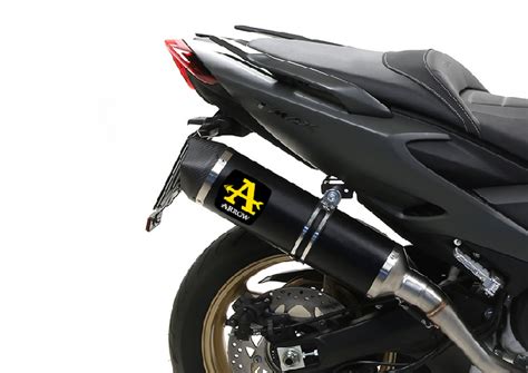 Escape Arrow Race Tech Homologado En Aluminio Negro Para Yamaha T Max