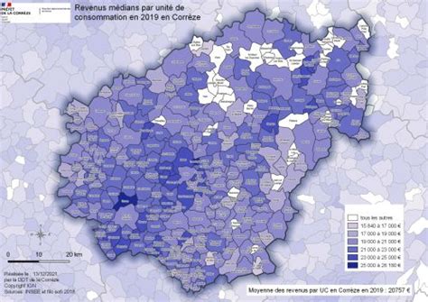 REVENUS Revenus médians par unité de consommation en 2020 Socio