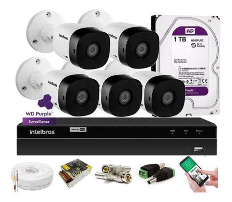 Kit Intelbras 5 Cam Infra 20m Dvr 8 Mhdx 1208 C 1t Purple