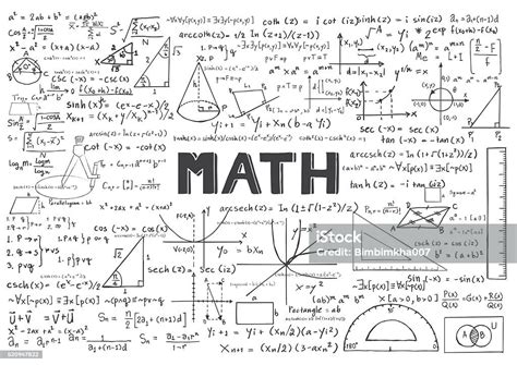 Hand Drawn Math Formulas For Background Stock Illustration Download