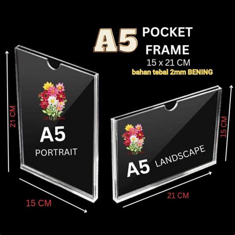 Jual Acrylic Akrilik Pocket Frame A5 Akrilik Thicker A5 Tebal 2mm