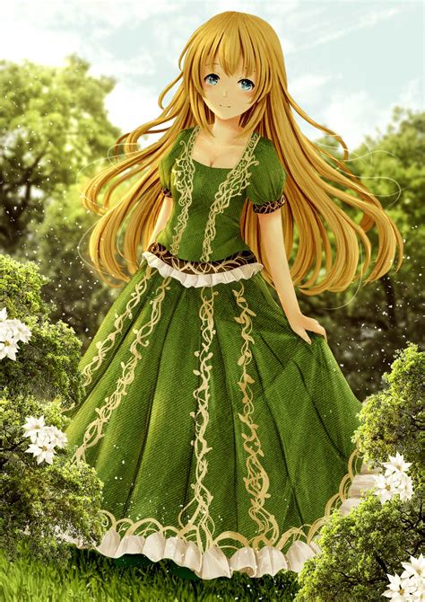 Anime Girl Green Dress