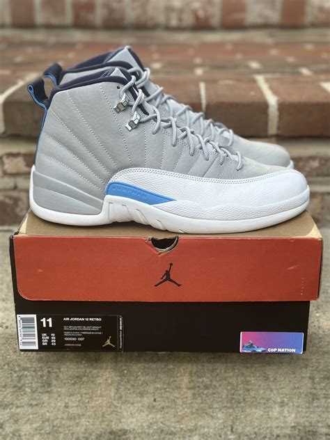 Jordan Brand Nike Air Jordan 12 Retro Grey University Blue 11M | Grailed