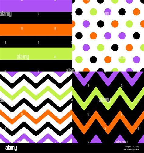 Set of geometric patterns in colors of Happy Halloween Stock Vector ...