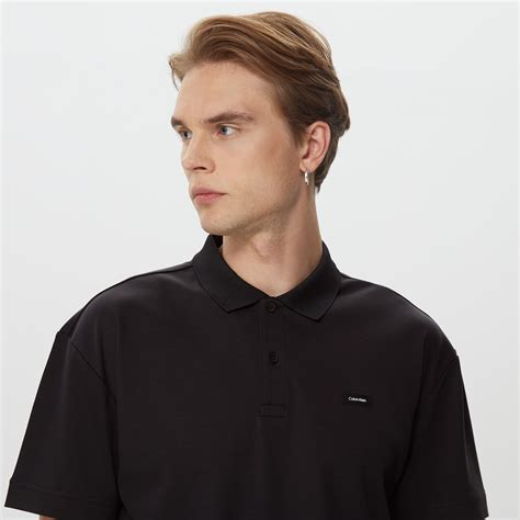 Calvin Klein Smooth Cotton Comfort Erkek Siyah Kısa Kollu Polo Erkek T