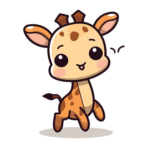 Cute Giraffe Cartoon Mascot Character Vector Illustration