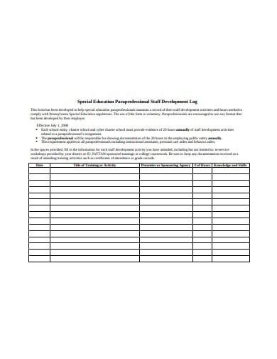 Free 10 Professional Development Log Templates In Pdf Ms Word Free