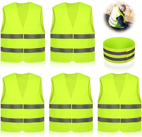 Hi Vis Vests 5 Pack High Visibility Safety Vest With Reflective