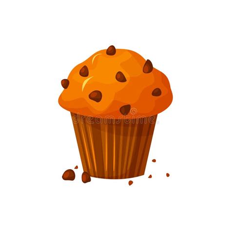 Vector Cartoon Style Illustration Of Sweet Cupcake Delicious Sweet