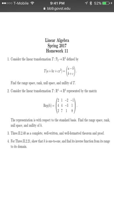 Solved Consider The Linear Transformation T P 2 Rightarrow