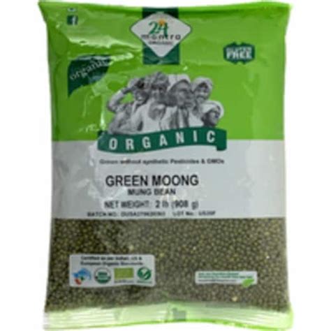 Mantra Organic Green Whole Moong Lb Gm Unit Frys