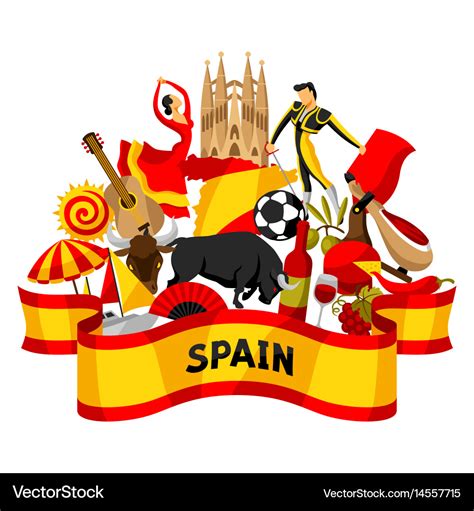 Spain background design spanish traditional Vector Image