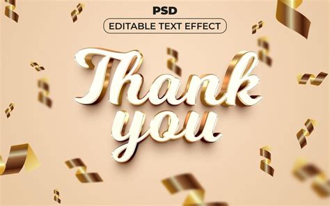 Premium Psd Thank You 3d Editable Text Effect Style With Background