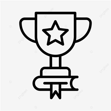 Icono De L Nea De Trofeo Vector Png Logro Otorgar Taza Png Y Vector