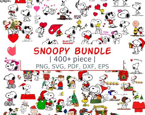 Snoopy SVG Bundle Svg Files For Cricut Snoopy Png Snoopy Svg Clipart