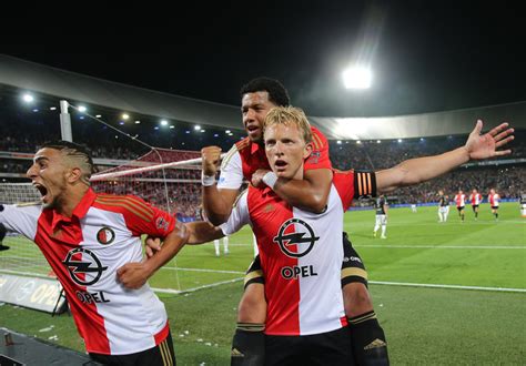 Dirk Kuyt celebrates his goal in Feyenoord's season opener against FC ...