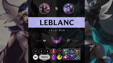 Leblanc Mid Vs Syndra Kr Master Patch Youtube