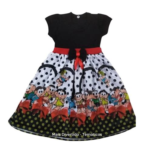 Vestido Turma da Mônica Infantil de Festa Roupa Fantasia Elo7