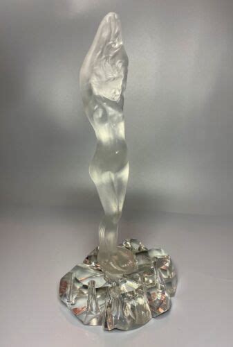 S Art Deco Carder Steuben Art Glass Nude Diving Lady Flower Frog