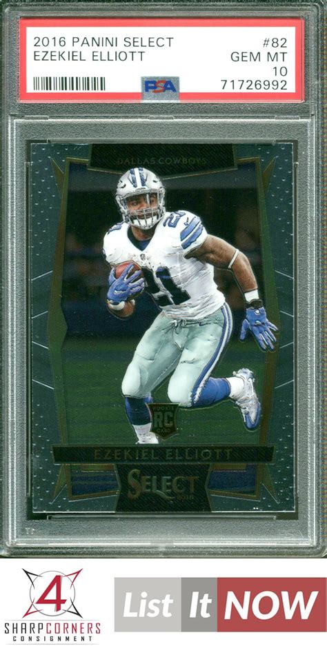 2016 Panini Select 82 Ezekiel Elliott Rc Cowboys Psa 10 F3549556 992