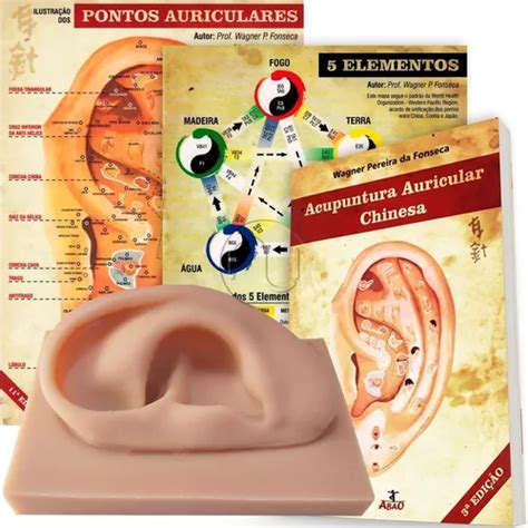 Auriculoterapia Orelha Mapa Auricular Elementos E Livro Frete Gr Tis