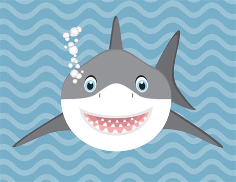 Baby Shark Illustration Shark Art Shark Nursery Art Nursery | Etsy