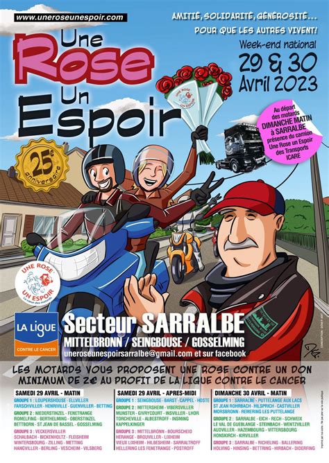 Agenda à Sarralbe 29 04 2023 UNE ROSE UN ESPOIR Le grand week end