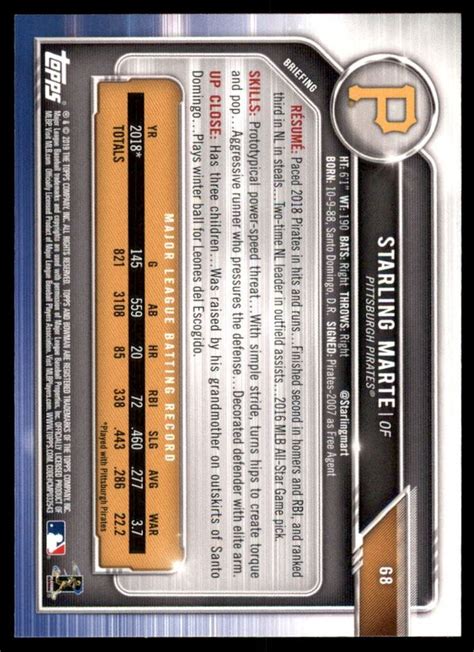 2019 Bowman 68 Starling Marte EBay