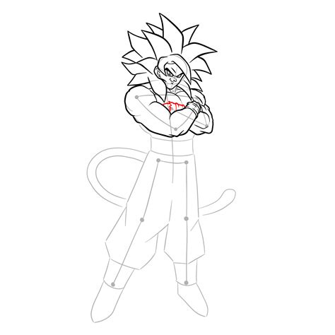 How To Draw Goku Super Saiyan 4 From Ape To Ultimate Warrior