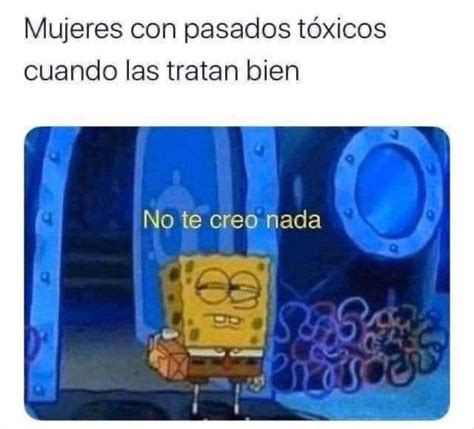 Spongebob With Caption That Reads Cualquir Man Hola Yo No Te Creo Nada