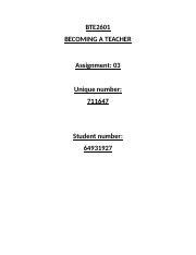 Bte Ass Pdf Bte Becoming A Teacher Assignment Unique