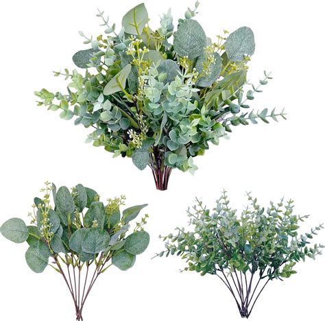 Amazon Aumveyi Pcs Artificial Mixed Eucalyptus Stems Bulk Fake