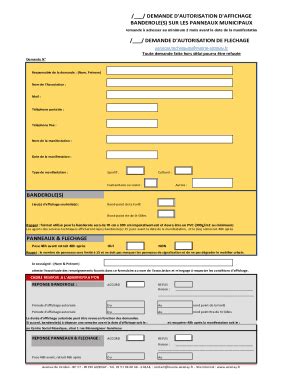 Remplissable En Ligne Demande D Autorisation De Pose D Affiches Bches