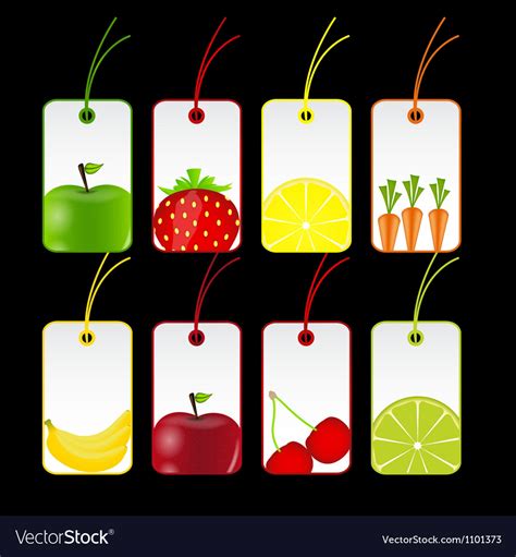 Fresh Fruits Labels Royalty Free Vector Image Vectorstock