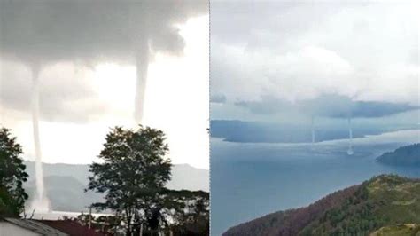 Fenomena Alam Langka Mirip Tornado Terjadi Di Tengah Danau Toba Bmkg