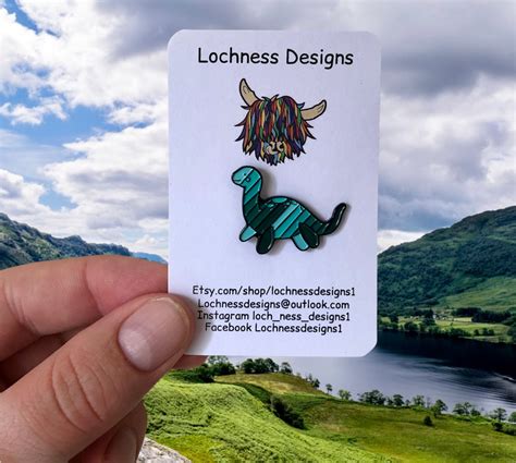 Teal Loch Ness Monster Nessie Monster Enamel Pin Badge Scottish