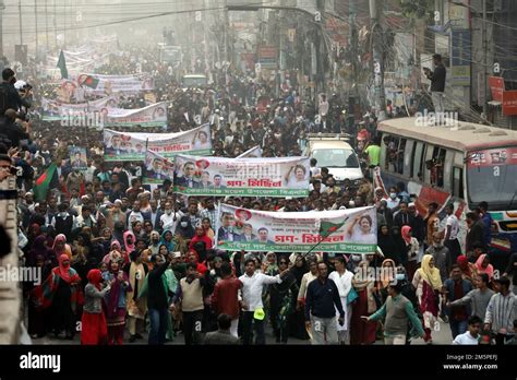 The mass procession brought out by the main opposition Bangladesh ...