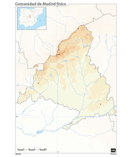 MAPA MUDO ES COMUNIDAD DE MADRID FISICO Sol Sand
