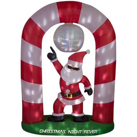 Home Accents 8 Ft Christmas Holiday Santa Disco Scene Airblown