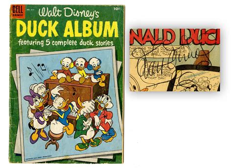 At Auction Walt Disney Signed Issue Of Duck Album Comic Ft Donald