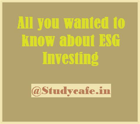 All You Wanted To Know About ESG Investing