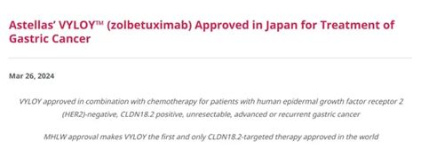 全球首款安斯泰来 CLDN18 2 单抗获批上市 知乎