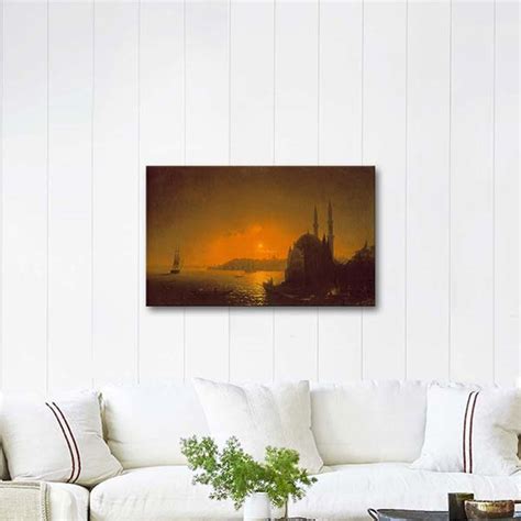 View Of Constantinople By Moonlight By Ivan Aivazovsky As Art Print