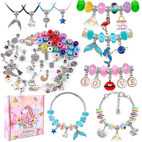 GONGYIHONG Girls' Charm Bracelet Making Kit, Kids' Jewelry Kits with ...