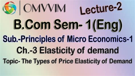 B Sem 1 Principles Of Micro Economics 1 Ch 3 Elasticity Of