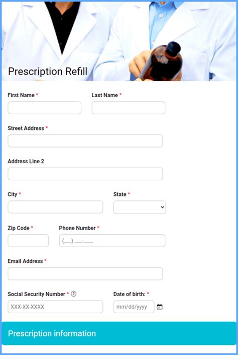 Prescription Refill Form Template Formsite