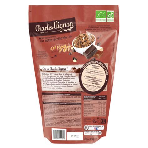 Charles Vignon Muesli Bio Croustillant Chocolats G Monoprix