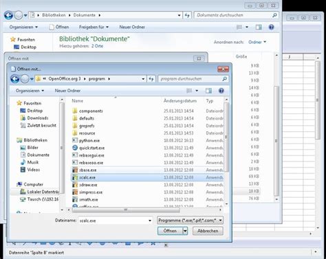 In OpenOffice Excel Dateien öffnen und bearbeiten